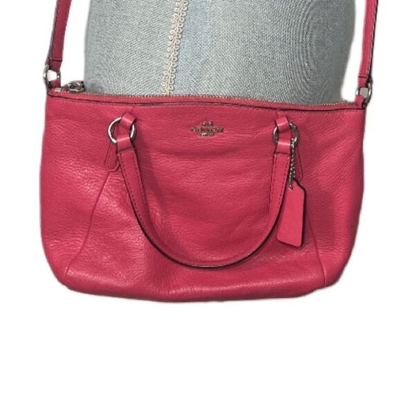 Coach Mini Kelsey Leather Handbag in Strawberry style # F57563 - Picture 1 of 6